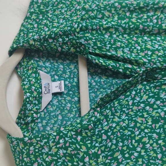 Kelly Green Floral Farmhouse Maxi Dress With Pockets and Belt Women's Size Small - Picture 3 of 11